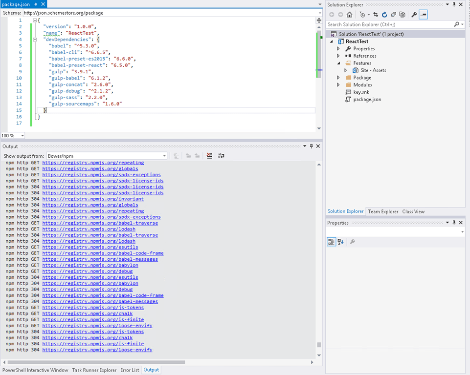 visual studio format json